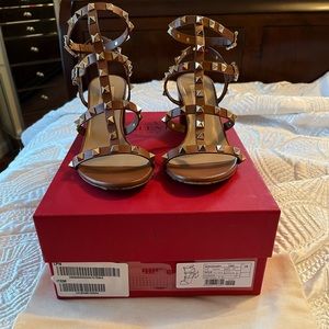 Valentino Rockstud Ankle Strap Sandals 60mm size 38